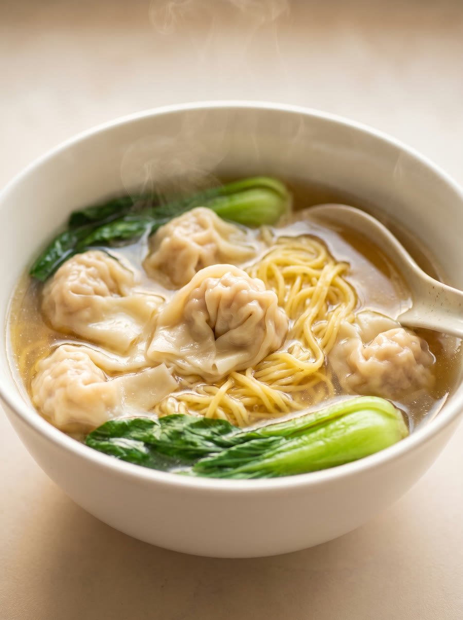 Egg Noodles with Wonton Soup